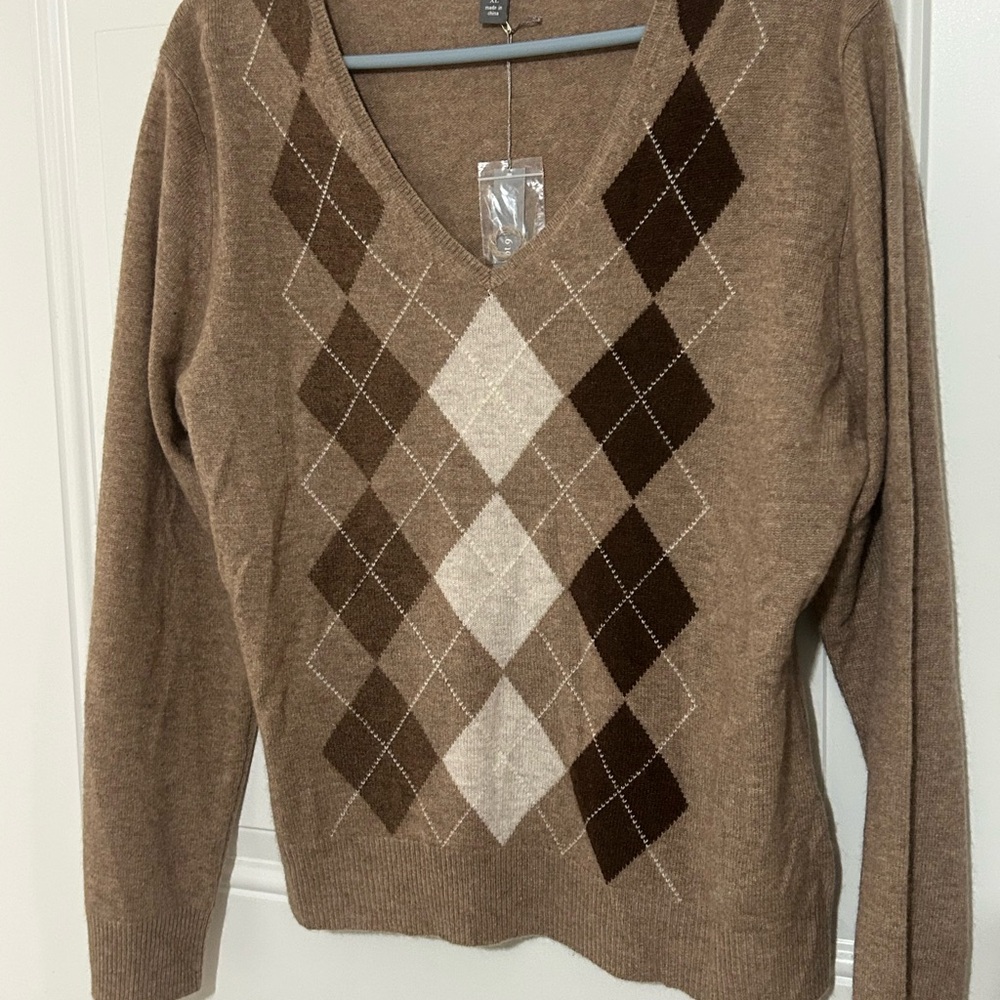 Apt. 9 Brown Argyle V-Neck Sweater - Picture 8 of 9